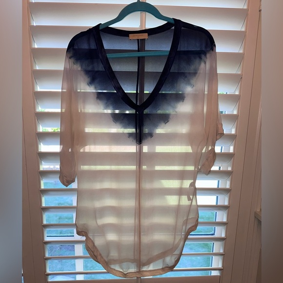 Anthropologie Language Flowy Tie Dye Sheer Beach Cover Up Med - Picture 2 of 5